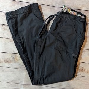 Koi Lindsey Cargo Scrub Pants, Women's Small Tall, Black